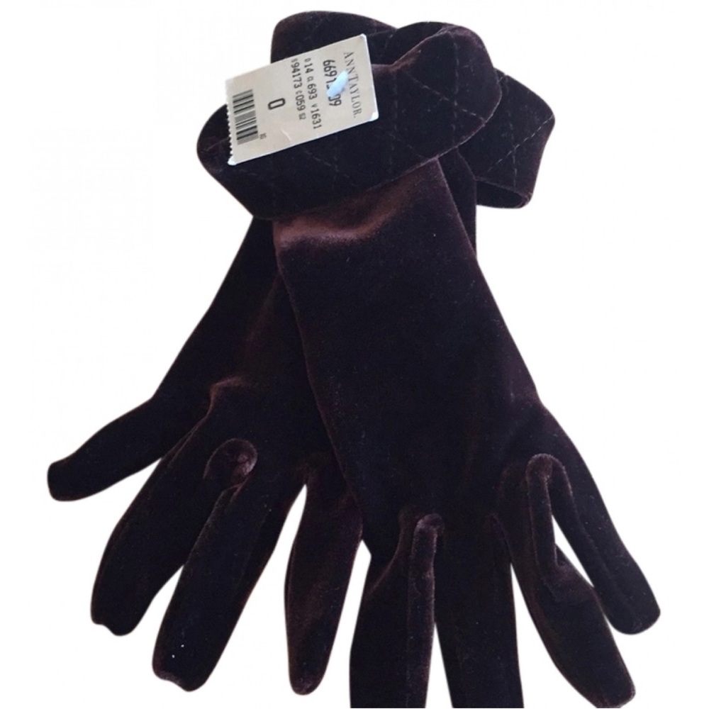 Ann Taylor Velvet Gloves - Rich Chocolate brown